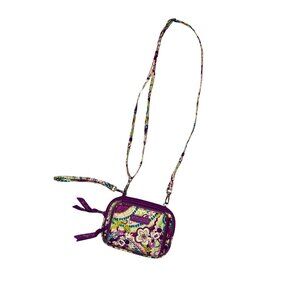 Vera Bradley Disney Parks Plums Up Mickey Crossbody Wallet Purple Floral Retired